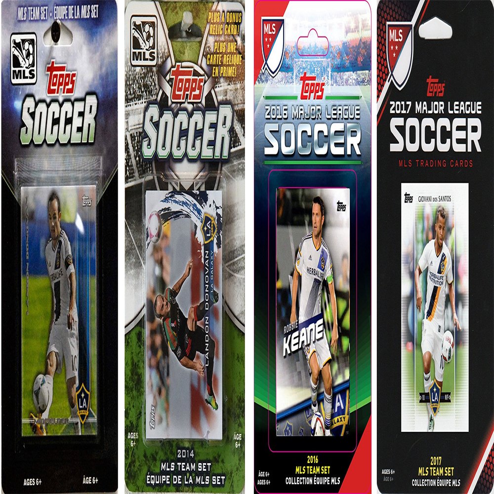 C&I Collectables MLS Los Angeles Galaxy Men's 4 Different Licensed Trading Card Team Sets, White