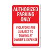 Authorized Parking Only Subject to Towing, 12 x 18 Inch, Red on White, Self-Adhesive Vinyl Sticker view 1
