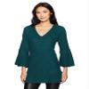 Allison Brittney Women's Oversized Bell 3/4 SLV VNK Shaker Pullover W/Side Slit, Atlantic deep, L view 1