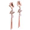 Grace Jun Fashion AAA CZ Butterfly Clip on Earrings No Pierced for Women (Rose gold plated ear clip) view 1