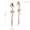 Grace Jun Fashion AAA CZ Butterfly Clip on Earrings No Pierced for Women (Rose gold plated ear clip) view 4