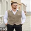 COOFANDY Men's V-Neck Suit Vests Formal Dress Waistcoat Casual Vest for Jacket or Dress,Camel,Large view 2