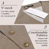 COOFANDY Men's V-Neck Suit Vests Formal Dress Waistcoat Casual Vest for Jacket or Dress,Camel,Large view 4
