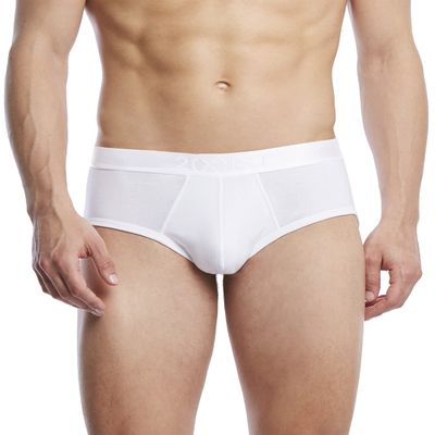 2(X)IST Men's Pima Cotton Contour Pouch Briefs Pure White