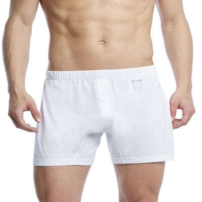 2(X)IST Men's Pima Cotton Knit Boxer Shorts White