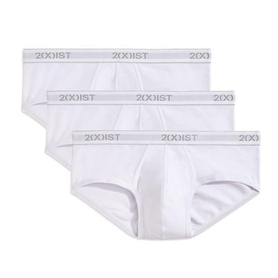 2(X)IST Men's Essential Cotton Contour Pouch Brief 3-Pack Pure White