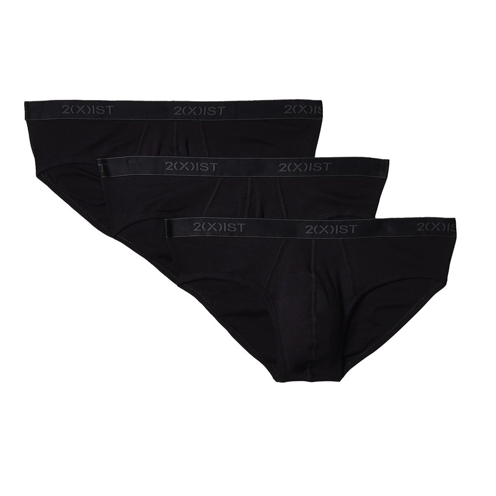 2(X)IST Men's Essential Cotton No Show Brief 3-Pack
