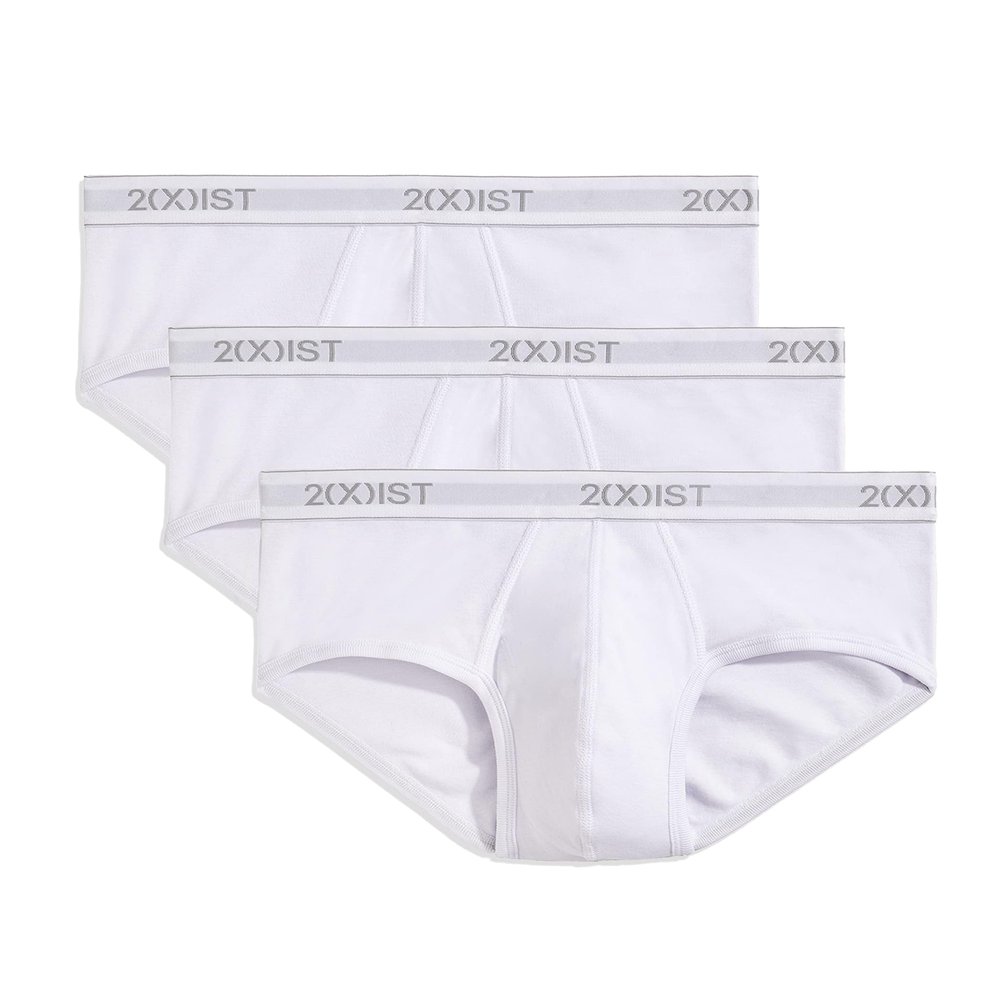2(X)IST Men's Essential Cotton Contour Pouch Brief 3-Pack Pure White