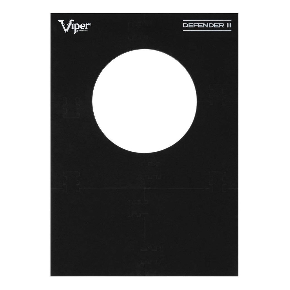 Viper Defender III Extended Length Dartboard Surround Wall Protector, Fits 17.75" and 18" Bristle Dartboards, Compression-Fit Easy Mounting, 45" H x 32" W x 1" Thickness, Black
