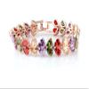 Butterfly White Gold and Rose Gold Plated Colorful Cluster Women Bracelet with Cubic Zirconia, Jewelry for Women, Gift for Her (Multicolor) view 1