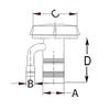 White Water Straight Deck Fill with Breathable Cap and Internal Vent (6006S-SCV - 1-1/2" Hose, Water) view 2
