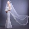 1 Tier Wedding Bridal Lace Veil Length 1.5 Meters 2Meters 3 Meters Ivory White Color view 2