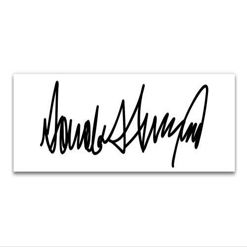 Donald Trump Signature - 5" Vinyl Sticker - for Car Laptop I-Pad - Waterproof Decal