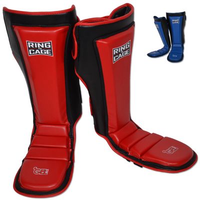 Ultima GelTech MMA Muay Thai Grappling Shin Instep Shin Guards (Red, X-Large)