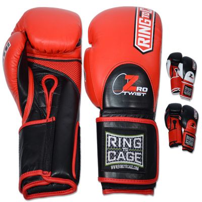 ZroTwist Deluxe MiM-Foam Sparring Gloves 3.0- Safety Strap for Boxing, MMA, Muay Thai, Kickboxing (Red, 16oz)