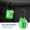 SURE LOCK TSA Approved Combination Luggage Locks with Open Alert Indicator  Durable Zinc Alloy Cable Travel Locks with Large Easy-Read Dials for Suitcases, Backpacks & Gym Bags Green 2 Pack view 2