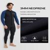 Lemorecn Mens 3mm Wetsuits Jacket Long Sleeve Neoprene Wetsuits Top(2031blackblueXL) view 2