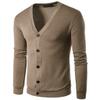 2017 Spring Summer New Men's Casual Sweater City Fashion V Collar Long Sleeved Cardigan Single-Breasted Sweater Coffee view 1