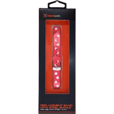 Blackweb Silicon Band For Fitbit Alta Polka Dot Pink