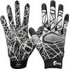Cutters Football Gloves - Game Day Football Receiver Gloves with High Tack Silicone Grip, Superior Support and Protection - Black and White - Youth-Small view 1