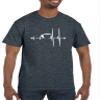 ALLNTRENDS Men's T Shirt Coffee Heartbeat Coffee Lovers Funny Shirt (L, Heather Black) view 1