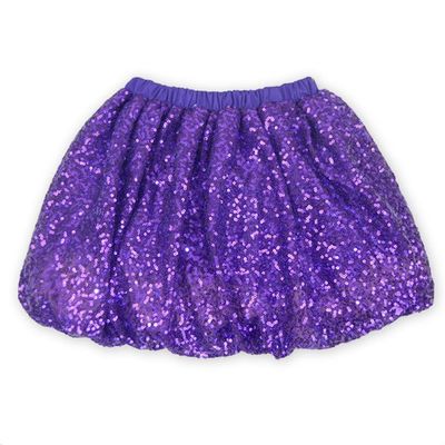 Coralup Little Girls Sparkle Sequin Party Skirt Dance Glitter Tutu Skirts(Purple,7-8Y)
