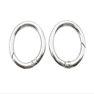 SICODA 4pcs- 1" 25mm Gate Spring O Ring Round Carabiner Snap Clip Trigger Spring Keyring Buckle (Silver)