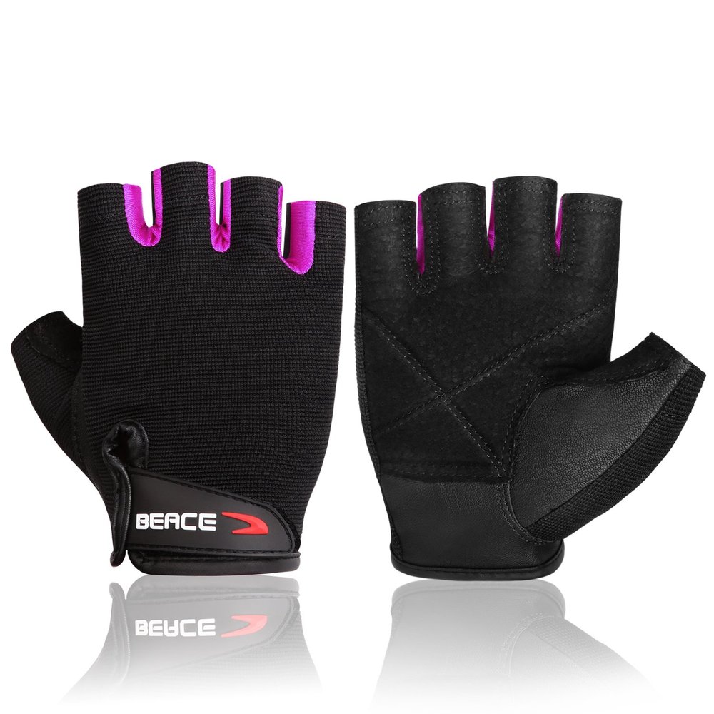 BEACE Weight Lifting Gym Gloves with Breathable Leather Palm for Workout Exercise Training Fitness and Bodybuilding for Men & Women