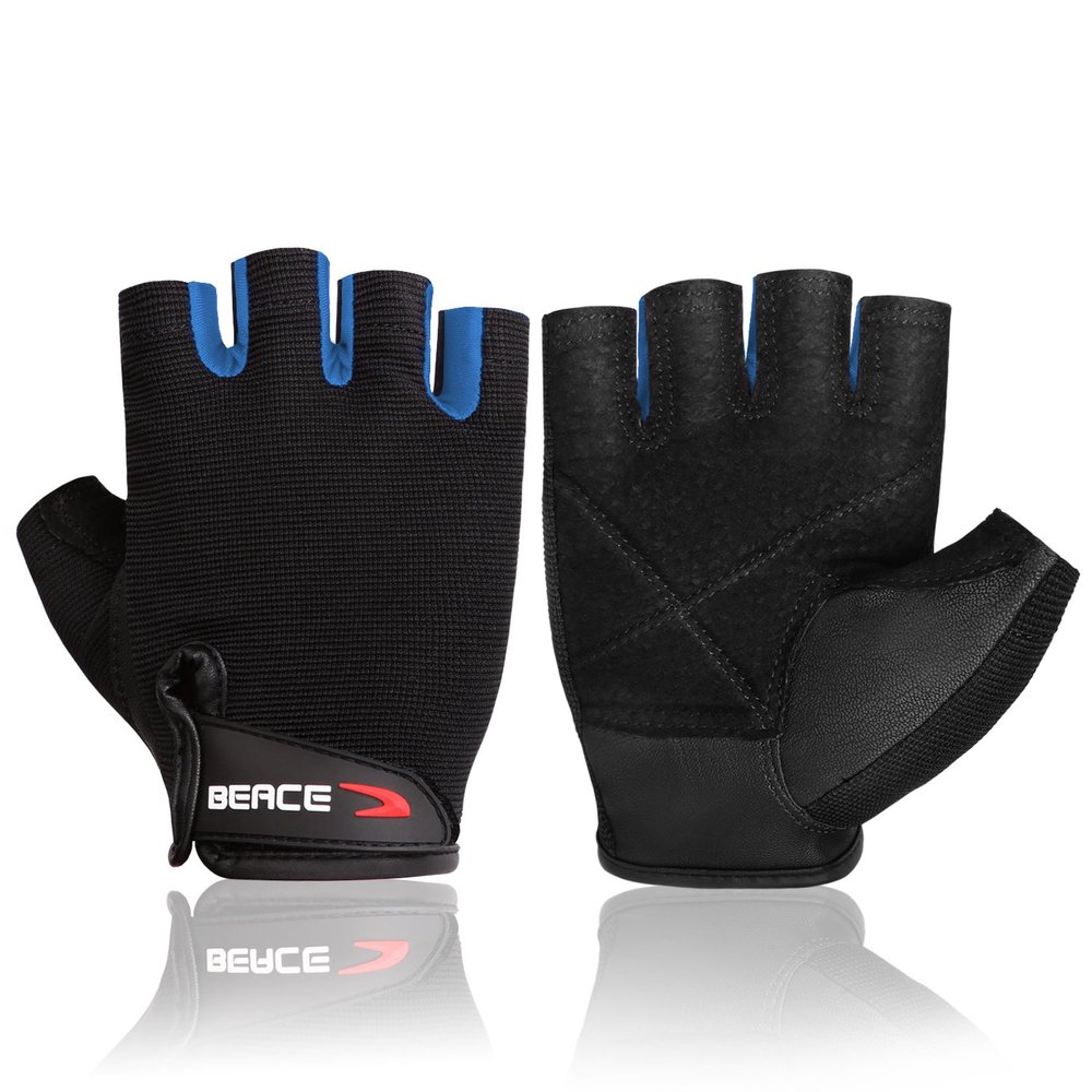 BEACE Weight Lifting Gym Gloves with Breathable Leather Palm for Workout Exercise Training Fitness and Bodybuilding for Men & Women