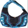 RaanPahMuang Reversable Dashiki Pattern Monks Shoulder Bag Long Strap, X-Large, Black Blue/Dodger Blue view 1