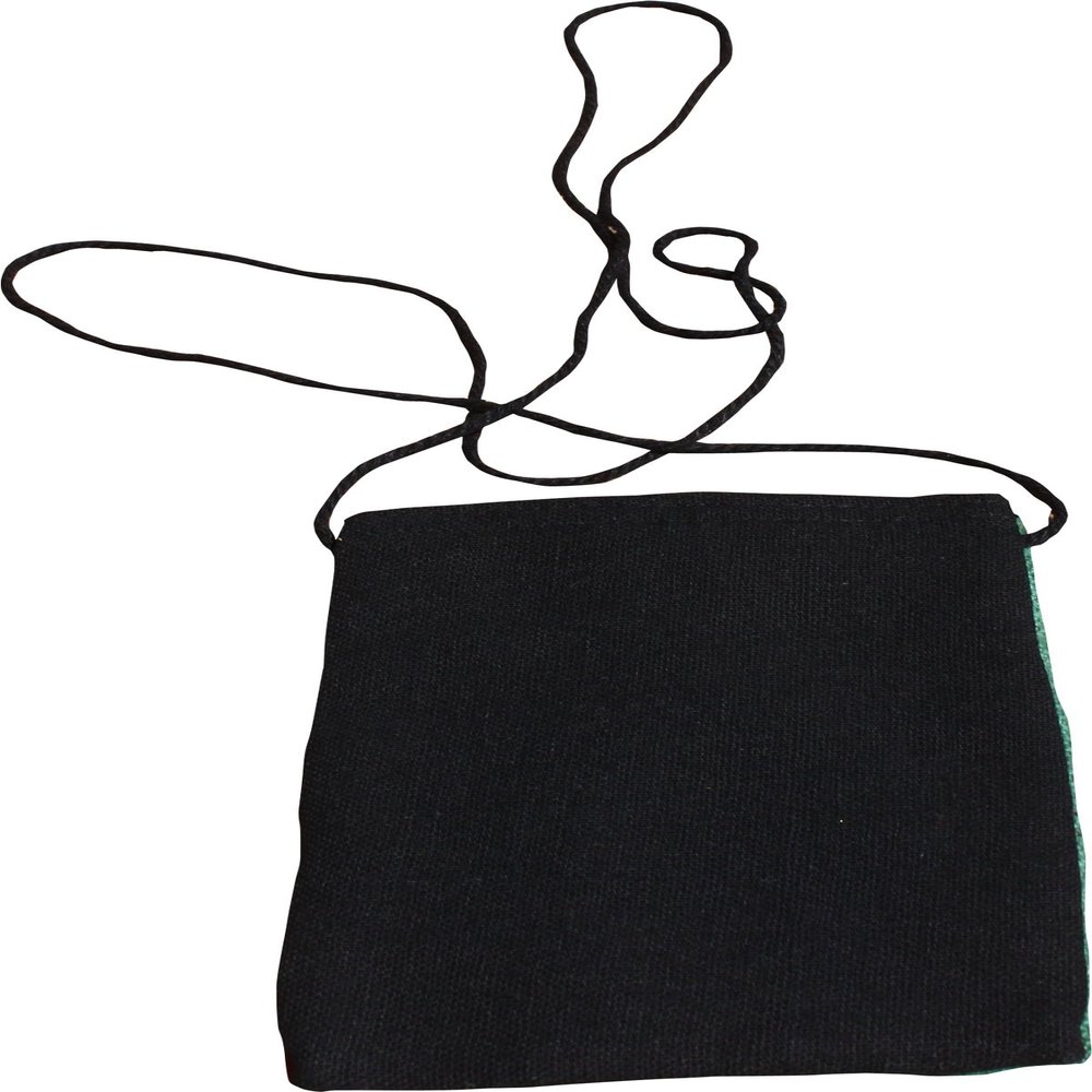 Full Funk Mid Size Thai Silk Shoulder Pouch Bag, 4x5.5inch, Pine Green