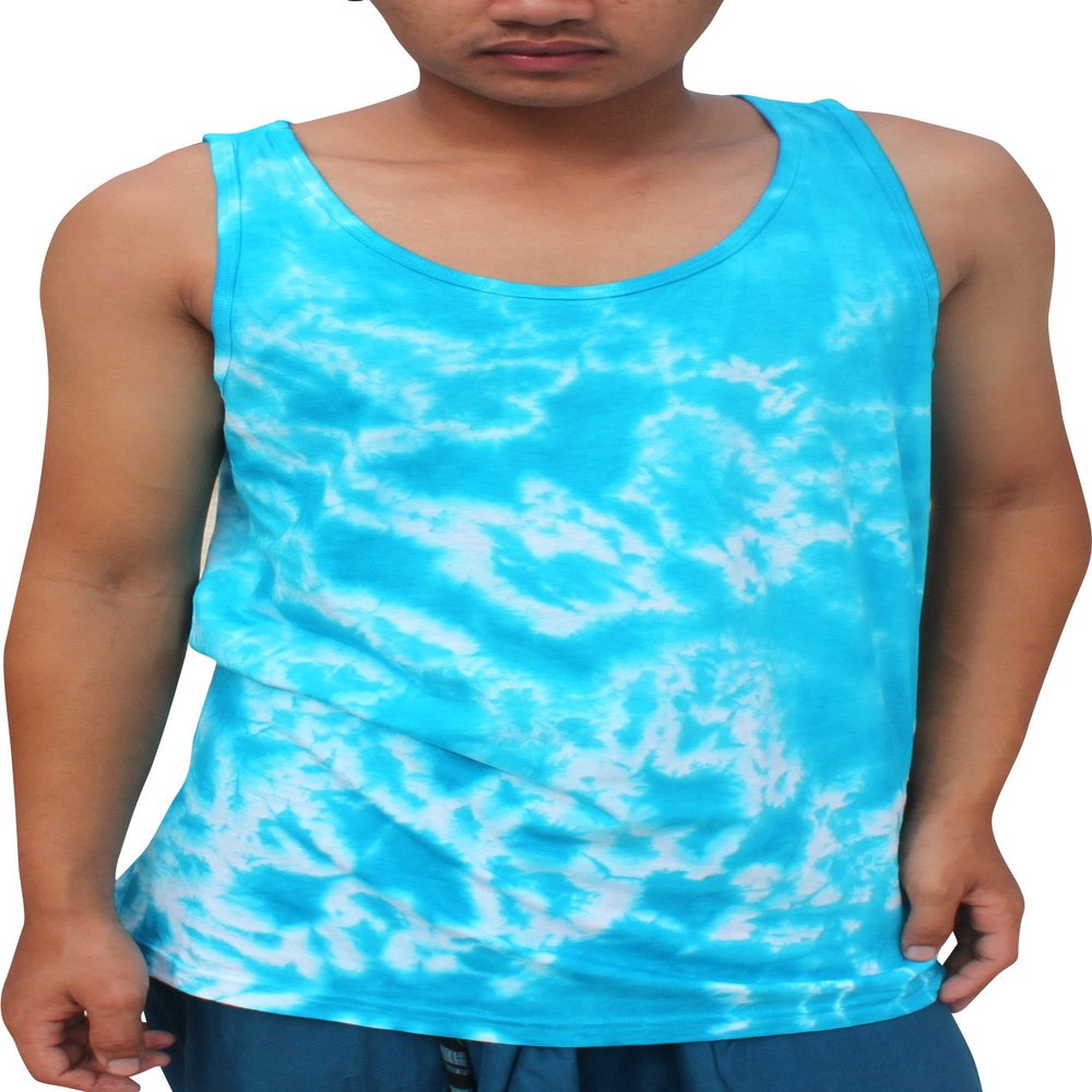 Full Funk Psychedelic Tie Dyed Summer Vest Plus Size, 4X-Large, Blue