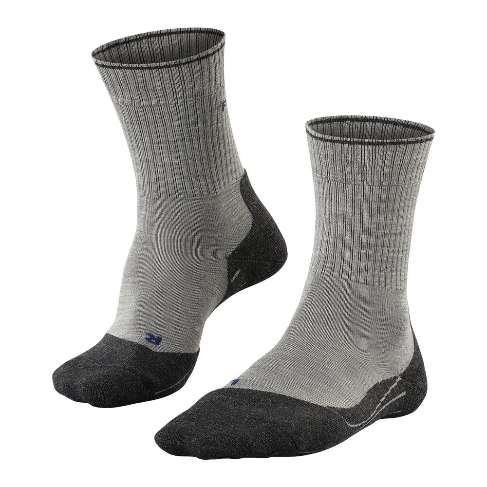 Falke Men TK2 Explore Wool Silk Crew Cut, Grey (Light Grey 3400), 10.5-11.5