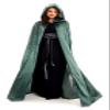 Little Adventures Deluxe Velvet Adult Cloak Cape with Lined Hood (Green),One-Size view 2