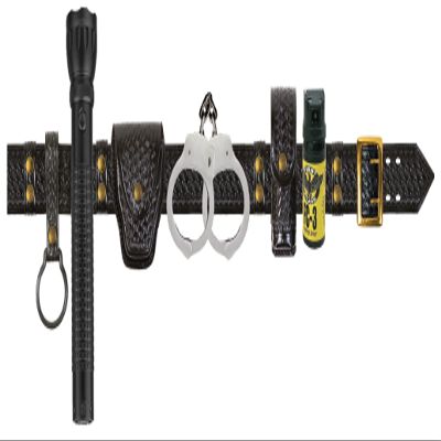 First Class POLICE, SHERIFF AND SECURITY BASKET-WEAVE & BRASS BELT COMBO (32)