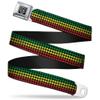 Buckle-Down Seatbelt Belt - Houndstooth Black/Rasta - 1.0" Wide - 20-36 Inches in Length view 1