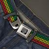 Buckle-Down Seatbelt Belt - Houndstooth Black/Rasta - 1.0" Wide - 20-36 Inches in Length view 2