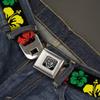 Buckle-Down Seatbelt Belt - Hibiscus C/U Black/Green/Yellow/Red - 1.0" Wide - 20-36 Inches in Length view 2