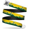 Buckle-Down Seatbelt Belt - Seattle Skyline Yellow/Emerald Green - 1.0" Wide - 20-36 Inches in Length view 1