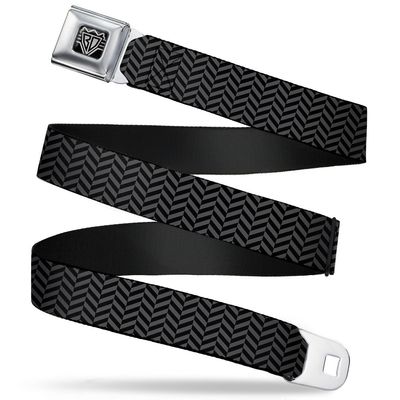 Buckle-Down Seatbelt Belt - Herringbone Black/Gray - 1.0" Wide - 20-36 Inches in Length