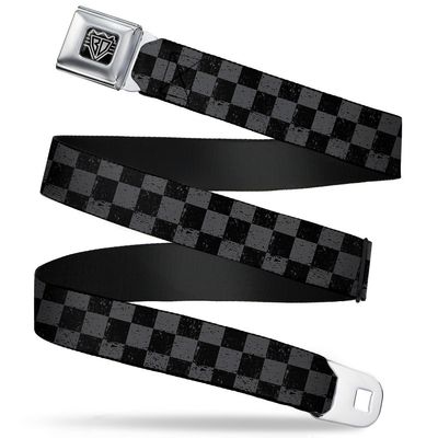 Buckle-Down Seatbelt Belt - Checker Weathered2 Black/Gray - 1.0" Wide - 20-36 Inches in Length