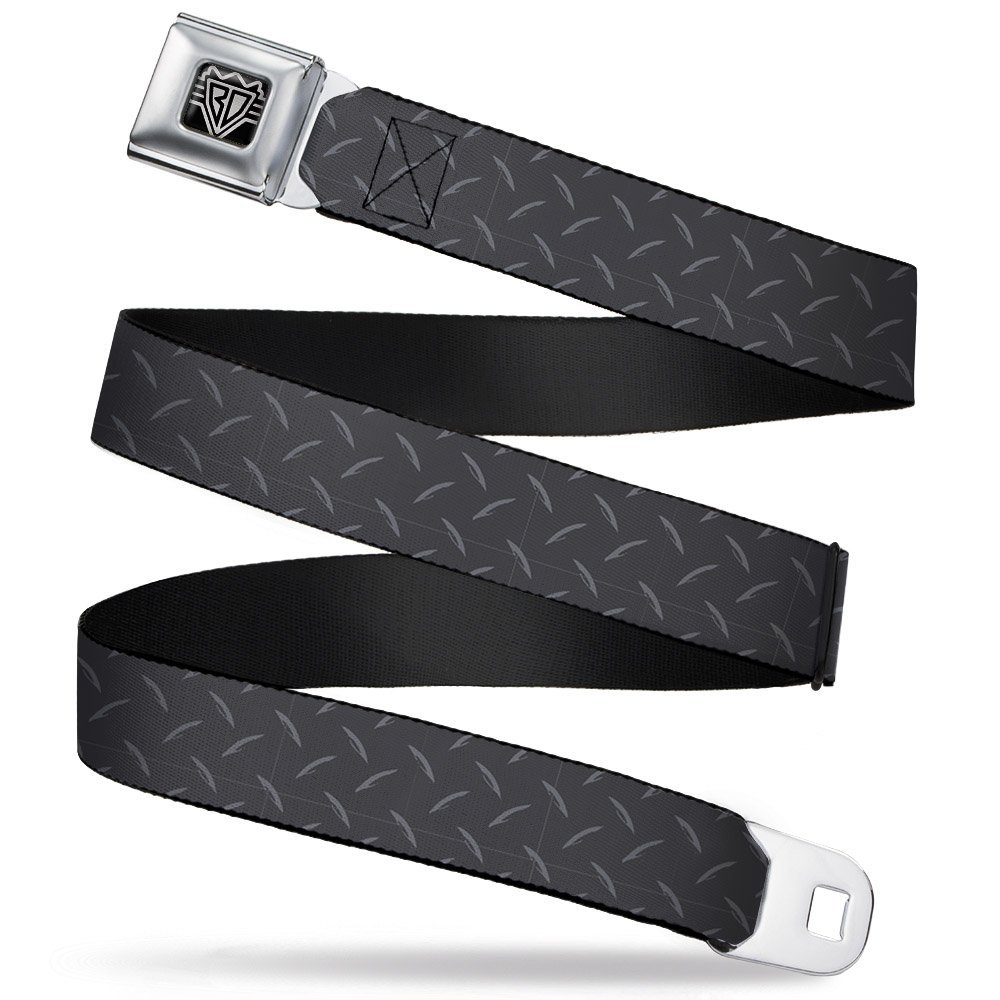 Buckle-Down Seatbelt Belt - Diamond Plate Grays - 1.0" Wide - 20-36 Inches in Length