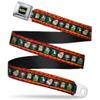 Buckle-Down Seatbelt Belt - Thorberry Kid's & Darwin Block Poses/Tribal Stripes Red/Orange/Green/Black - 1.0" Wide - 20-36 Inches in Length view 1