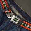 Buckle-Down Seatbelt Belt - Thorberry Kid's & Darwin Block Poses/Tribal Stripes Red/Orange/Green/Black - 1.0" Wide - 20-36 Inches in Length view 2