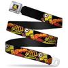 Buckle-Down Seatbelt Belt - Minions Baseball Pose STEALING 3RD BASE Black/Red/Yellow/Orange - 1.5" Wide - 32-52 Inches in Length view 1