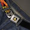 Buckle-Down Seatbelt Belt - Minions Baseball Pose STEALING 3RD BASE Black/Red/Yellow/Orange - 1.5" Wide - 32-52 Inches in Length view 2