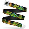 Buckle-Down Seatbelt Belt - Classic TMNT Logo2/Turtles & April Pose Halftone Multi Color/Black - 1.0" Wide - 20-36 Inches in Length view 1