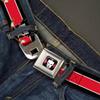 Buckle-Down Seatbelt Belt - Casey Jones Baseball & Hockey Stick C/U Stripe Black/White/Red - 1.0" Wide - 20-36 Inches in Length view 2