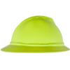 MSA 10168461 V-Gard 500 Full-Brim Hard Hat With 6-Point Fas-Trac III Ratchet Suspension | Polyethylene Shell, Impact Protection, Self Adjusting Crown Straps - Standard Size in Hi-Viz Yellow-Green view 1