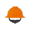 MSA 10167921 V-Gard 500 Full-Brim Hard Hat With Fas-Trac III Ratchet Suspension | Polyethylene Shell, Superior Impact Protection, Self Adjusting Crown Straps - Standard Size in Hi-Viz Orange view 1